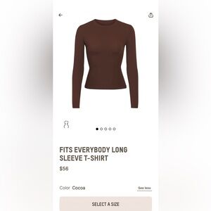 NWT skims fits everybody long sleeve size XXS